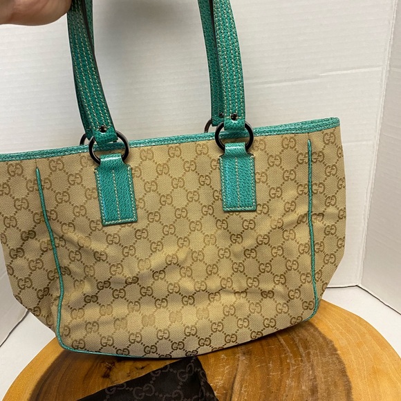 Gucci Sea Green Canvas Gussisma Tote w/Dustbag - Picture 3 of 14